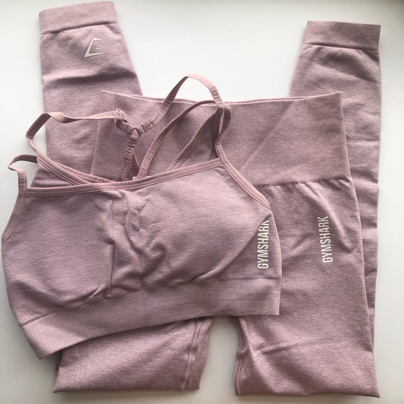 Gymshark Pants - Gymshark S/S Adapt Marl Seamless Leggings & Sports Bra Set